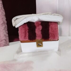 NWT Coach Shearling Hutton Shoulder Bag 18 With Patchwork